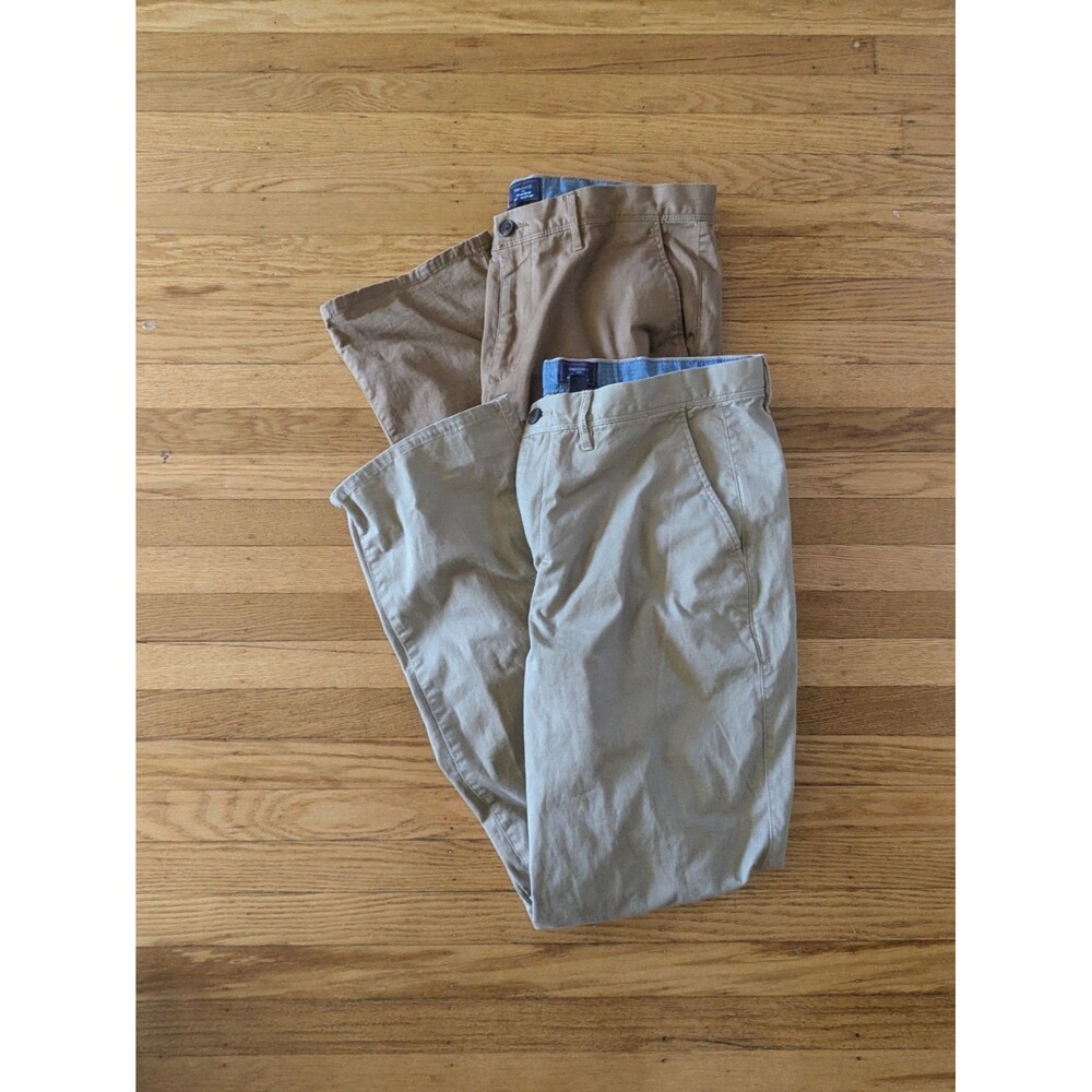 Gap Khakis Straight Stretch Pants Mens 36x32 Lot of 2 Beige/khaki and brown/tan